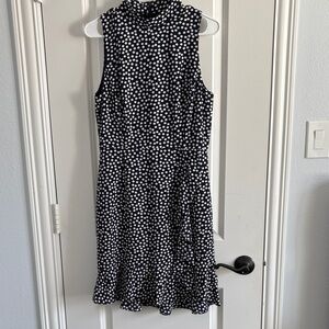 Betsey Johnson Navy and White Polka Dot Midi Dress